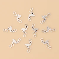 100pcslot tibetan silver flamingo bird connectors charms for diy making jewelry accessories