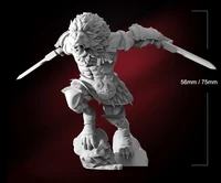 56mm resin model lion warrior figure unpainted dw 016