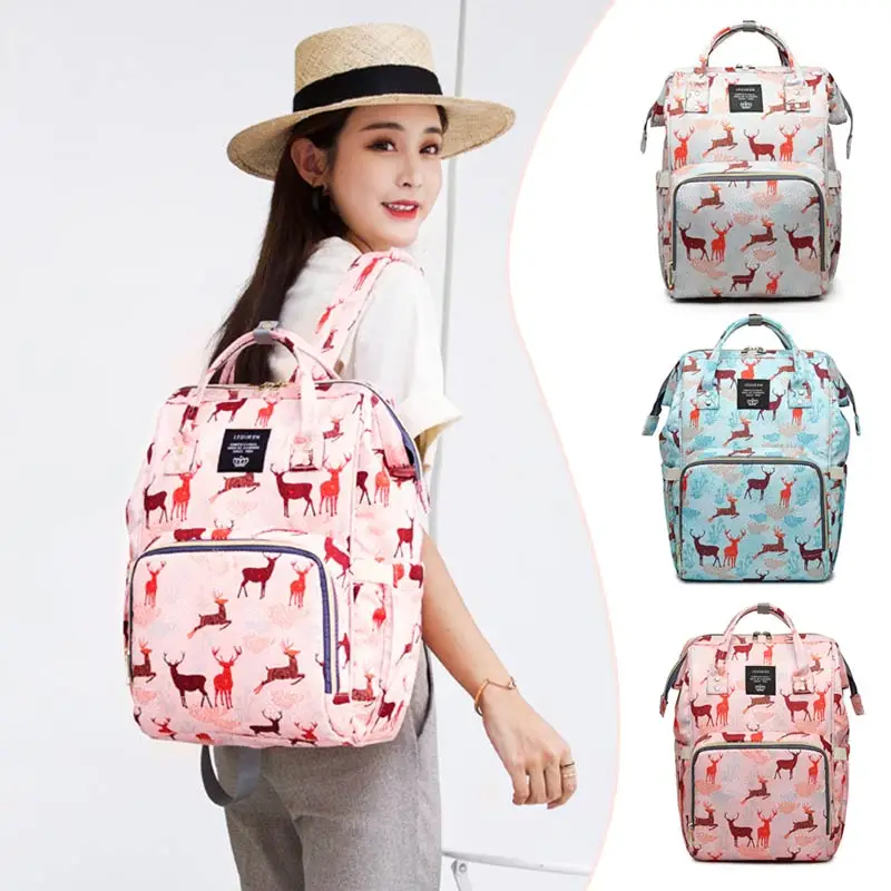 Сумка для детских подгузников на коляску дорожный водонепроницаемый рюкзак мам