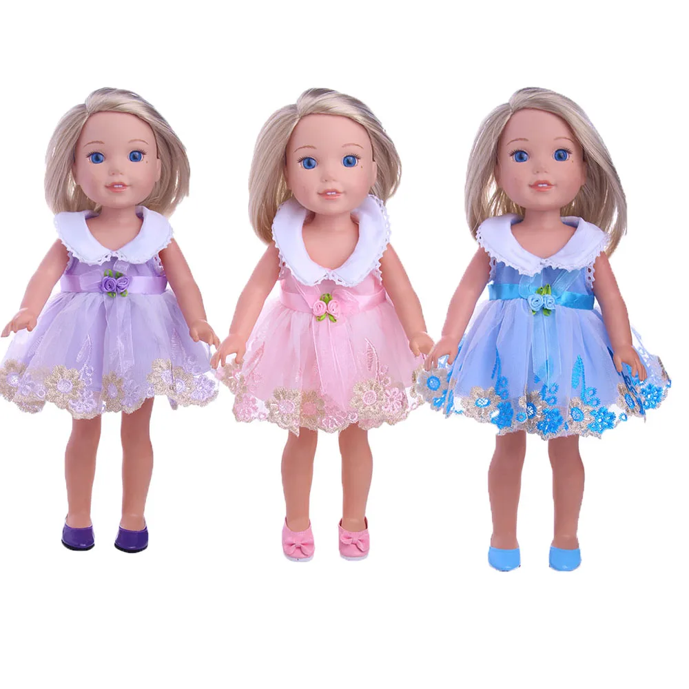 LUCKDOLL кружевное шифоновое платье для шитья подходит куклы 14 5 дюймов аксессуары