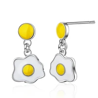 design sense drop glue bag egg studs female temperament creative small fresh short earring cute cartoon earrings