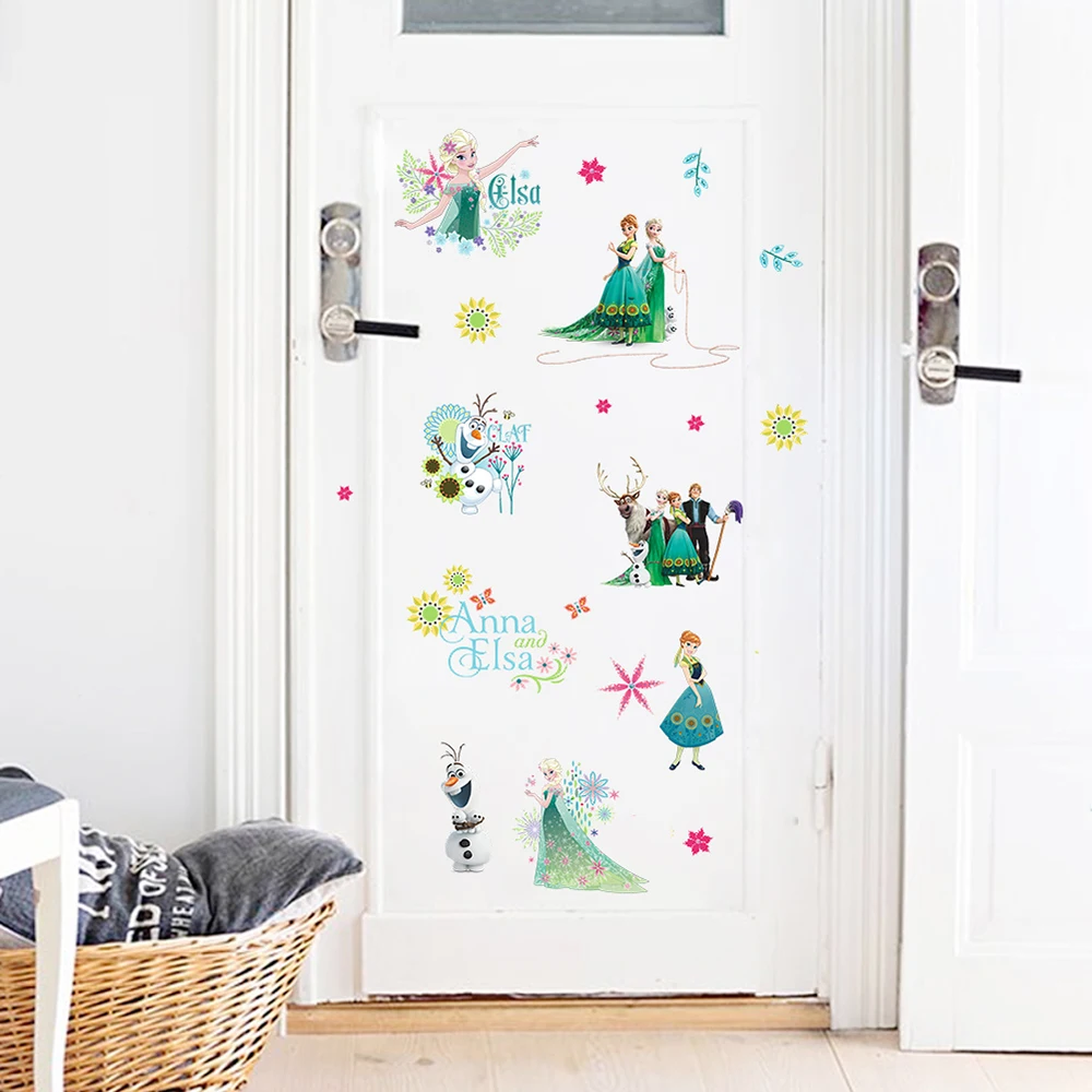 Дисней Мультфильм Эльза Анна Замороженная Принцесса сад настенные наклейки для