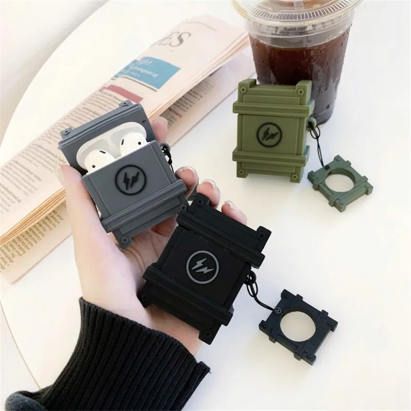 Гром дизайн военные ящики коробка для наушников чехол Apple Airpods 1 2 Силиконовый