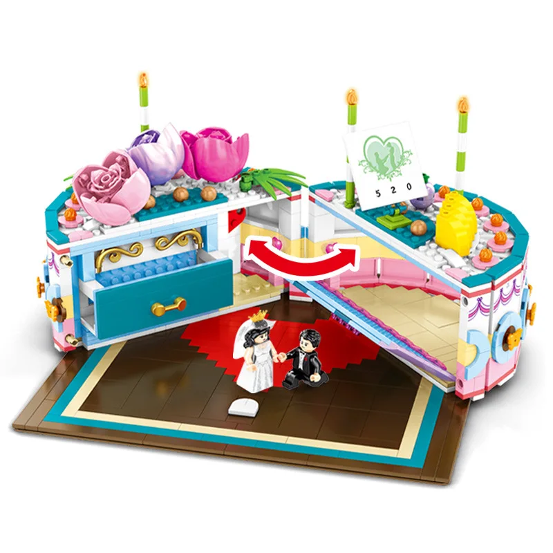 

2020 Creative DIY New Year Christmas Gift Girl Princess fairy Surprise Cake Model Building Blocks Toys For Children Gifts