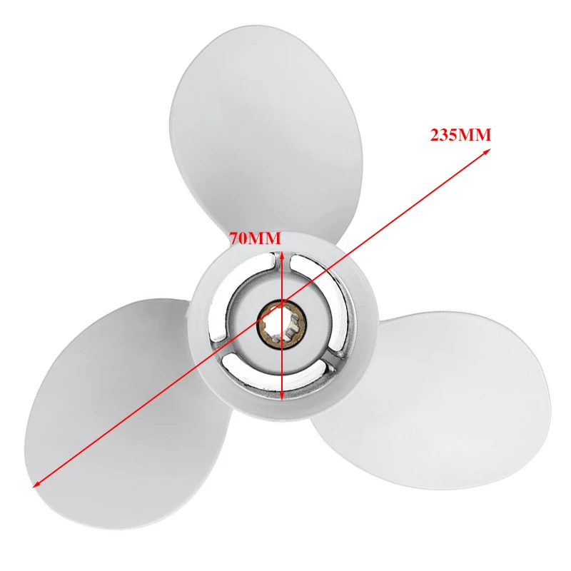 

9.9-15HP 9 1/4 x 12 BoatOutboard Propeller Aluminum White Marine Propeller 8 Spline Tooth 3 Blades For Yamaha 683-45941-00-EL