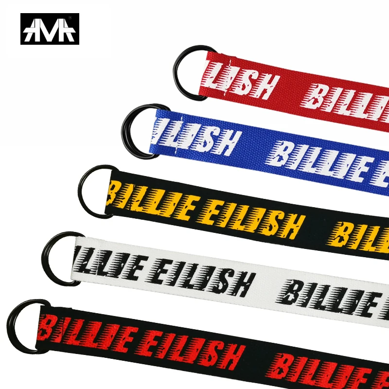 5 цветов Billie Eilish модный нейтральный нейлоновый холщовый ремень D кольцо с двойной