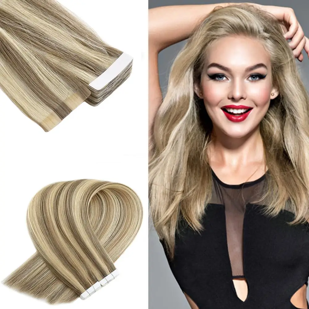 

Neitsi Straight Skin Weft Adhesive Hair Non-Remy Tape In Human Hair Extensions 12"-20" Piano Color Double Sided Invisible Tape