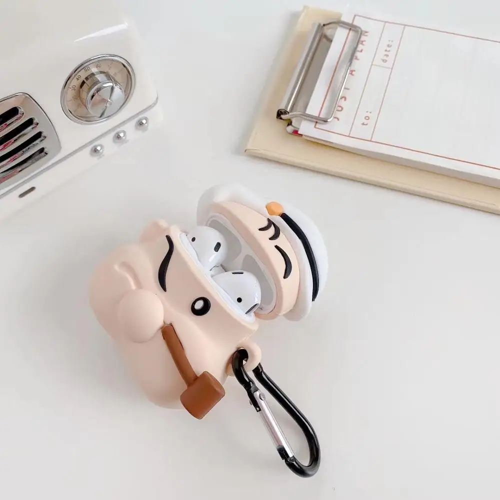 

Cute For Airpods pro Case Silicone For Apple Airpods2 1 Case Funny Cartoon Soft Earphone Protect Cover airpods 3 With Keychain