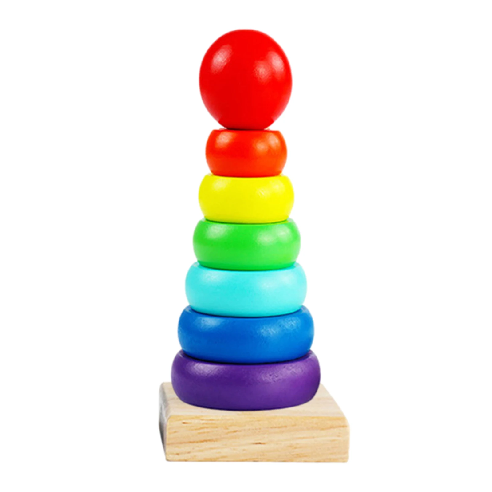 

Baby Toys 6 12 Months Wooden Rainbow Stacking Rings Early Educational Toys For Baby Toddlers Baby Wood Montessori Toys