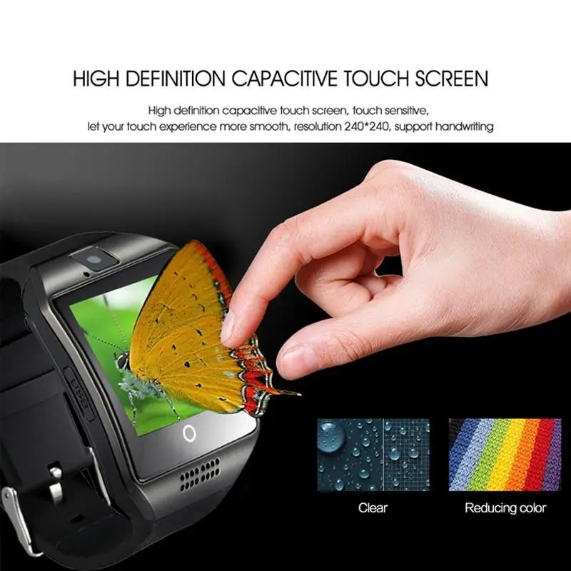 Q18 Bluetooth Смарт часы с поддержкой sim карты TF спортивный фитнес трекер анти