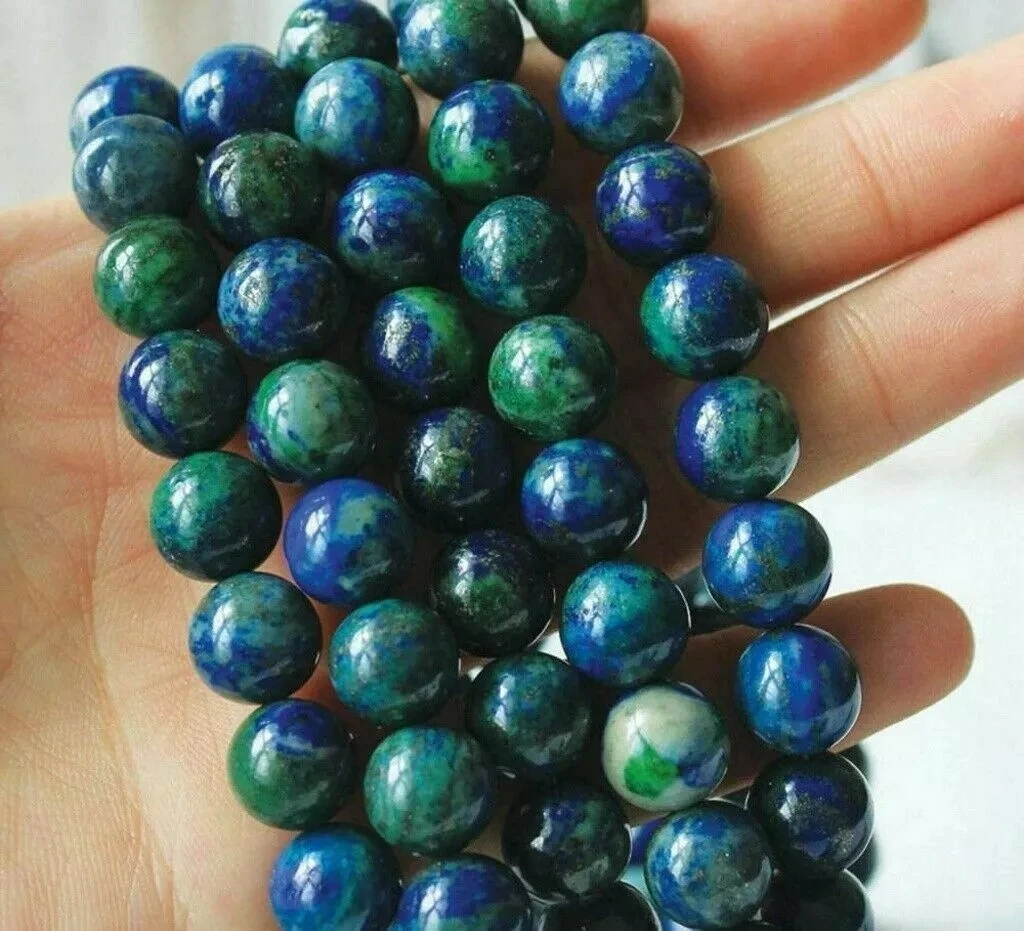 Малахитовый браслет из хризоколла натуральный камень бисера для мужчин и женщин