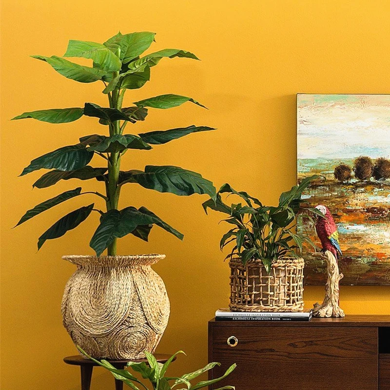 Плетеная корзина для хранения продуктов в естественном стиле с вихревым узором |