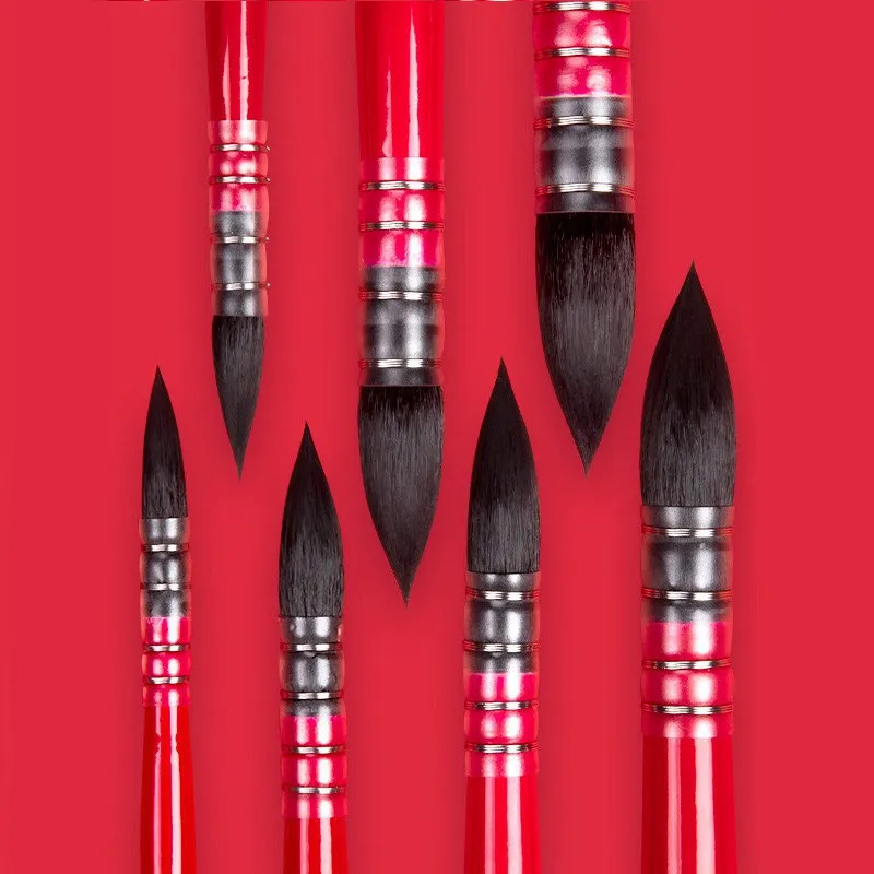 Borrence Squirrel Hair Watercolor Paint Brush Professional Pointed Wash Mop Painting Brushes Set for Painting Art Supplies