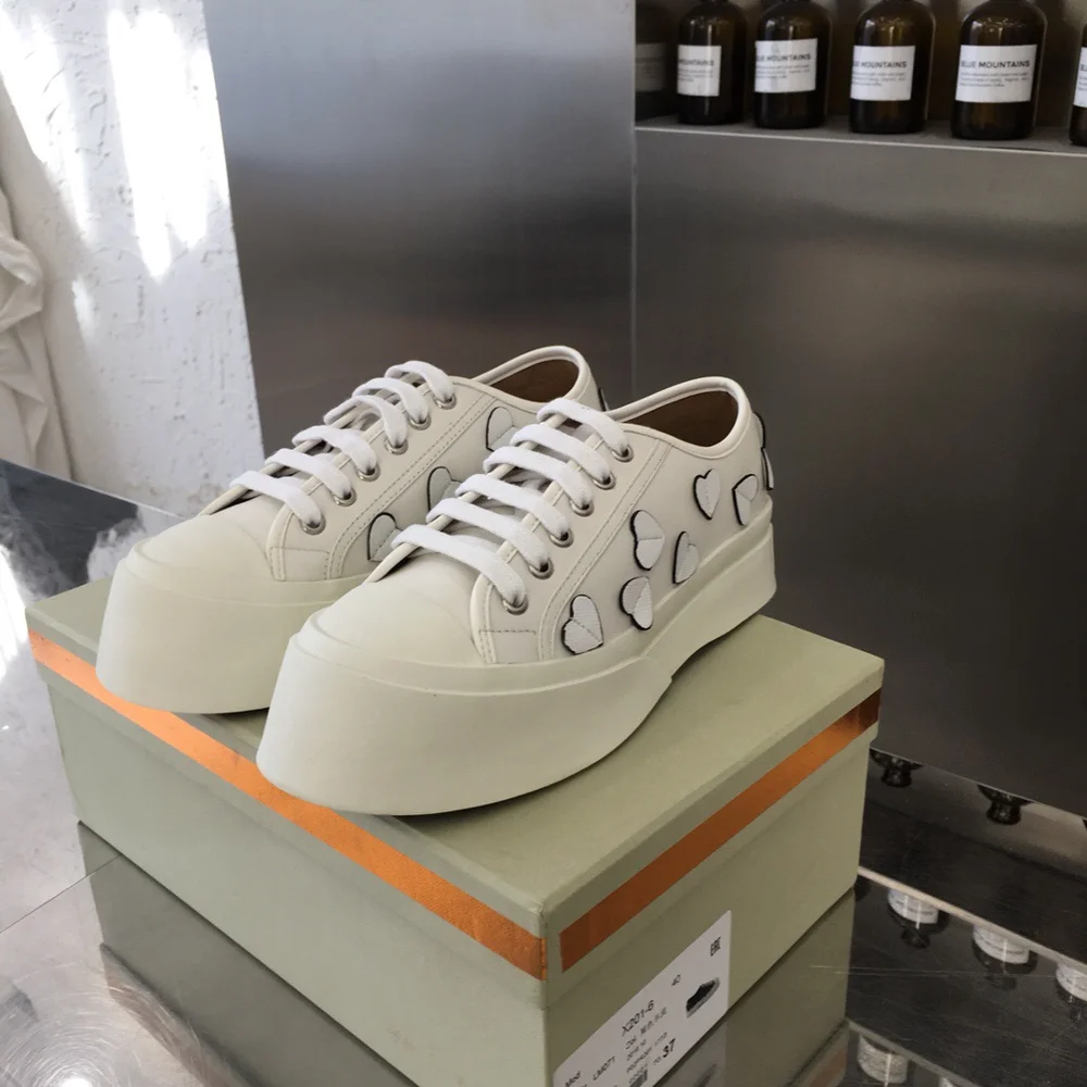 Женские Водонепроницаемые туфли из натуральной бычьей кожи на плоской платформе