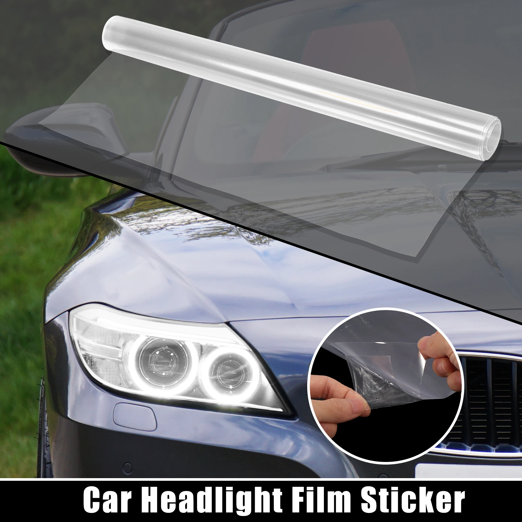 Uxcell 30x60/100/200cm Car Headlight Film Sticker 4ColorsTaillight Fog Light Vinyl Tint Film Sheet Sticker Wrap Self Adhesive