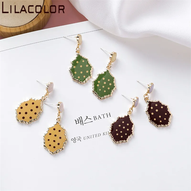 Lilacolor необычные женские серьги в горошек 2019 с подвесками из сплава печенья
