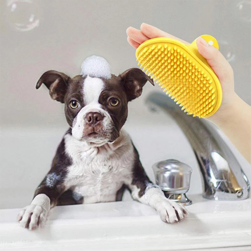 

Pets Silicone Washing Gloves Pet Dogs Bath Massage Brush Cleaning Gloves Dog Cat Bath Brush Comb Rubber Glove Hair Fur Grooming
