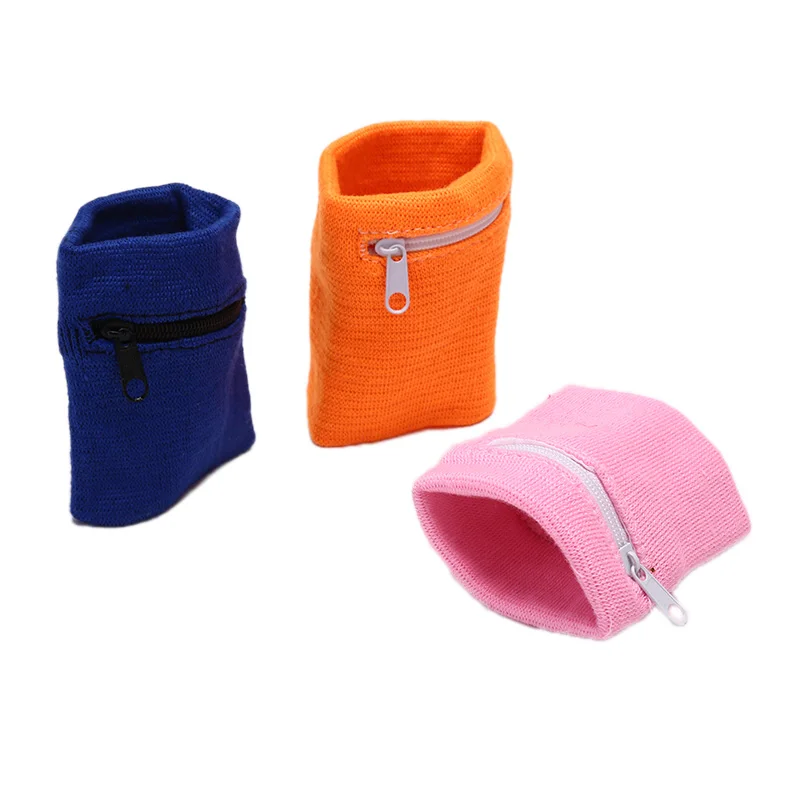 

Basketball Badminton Wristband Sweatband Zipper Wrist Wallet Pouch Running Sports Arm Band Bag For MP3 Key Card Storage Bag Case