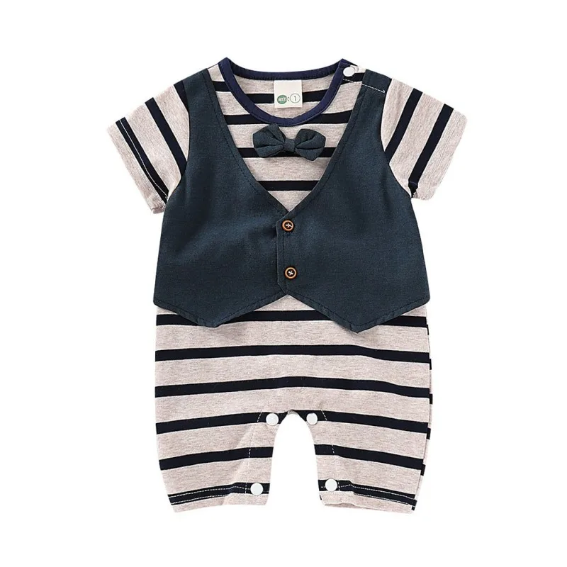 

Комбинезон детский, с коротким рукавом, из 100% хлопка, в полоску