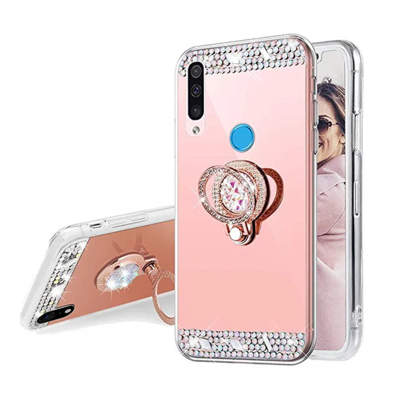 Зеркальный блестящий чехол с кольцом для Huawei P30 Pro lite Y7 2019 Y6 Y9 P Smart Z Honor 10i 20 s View 30