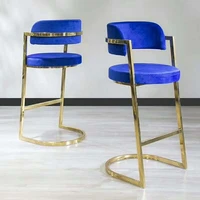 modern hot selling modern high foot chair gold stainless steel velvet bar stool counter chair for party event club