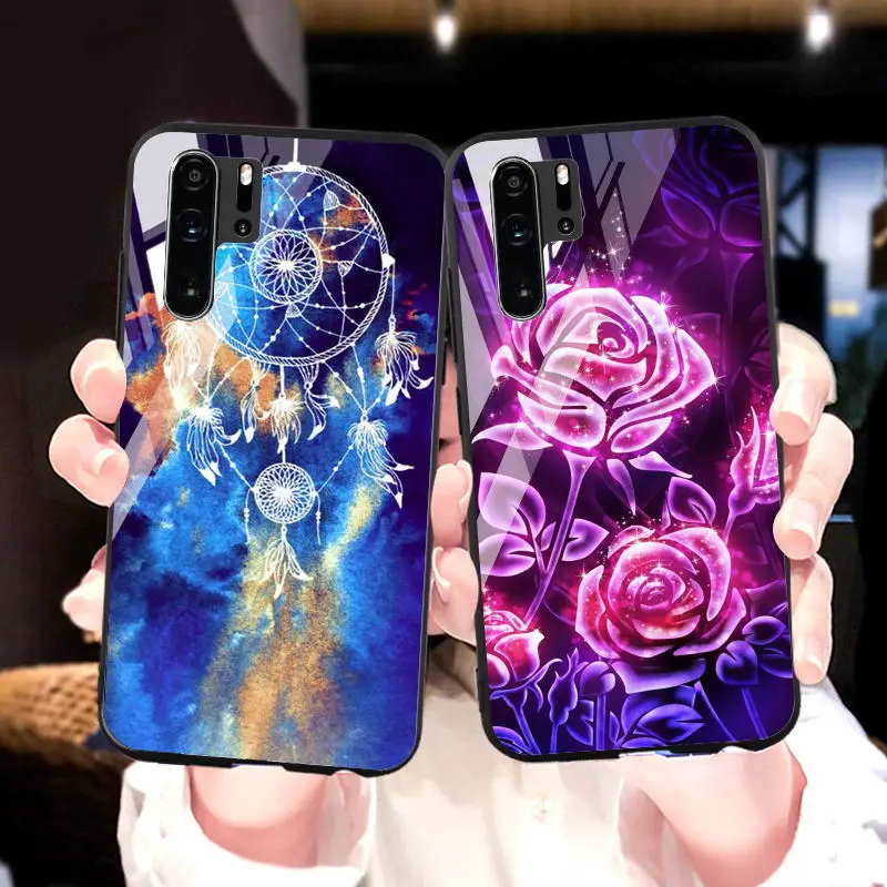 Чехол из закаленного стекла для huawei P30 Pro Lite чехол s силиконовый окрашенного P30Pro