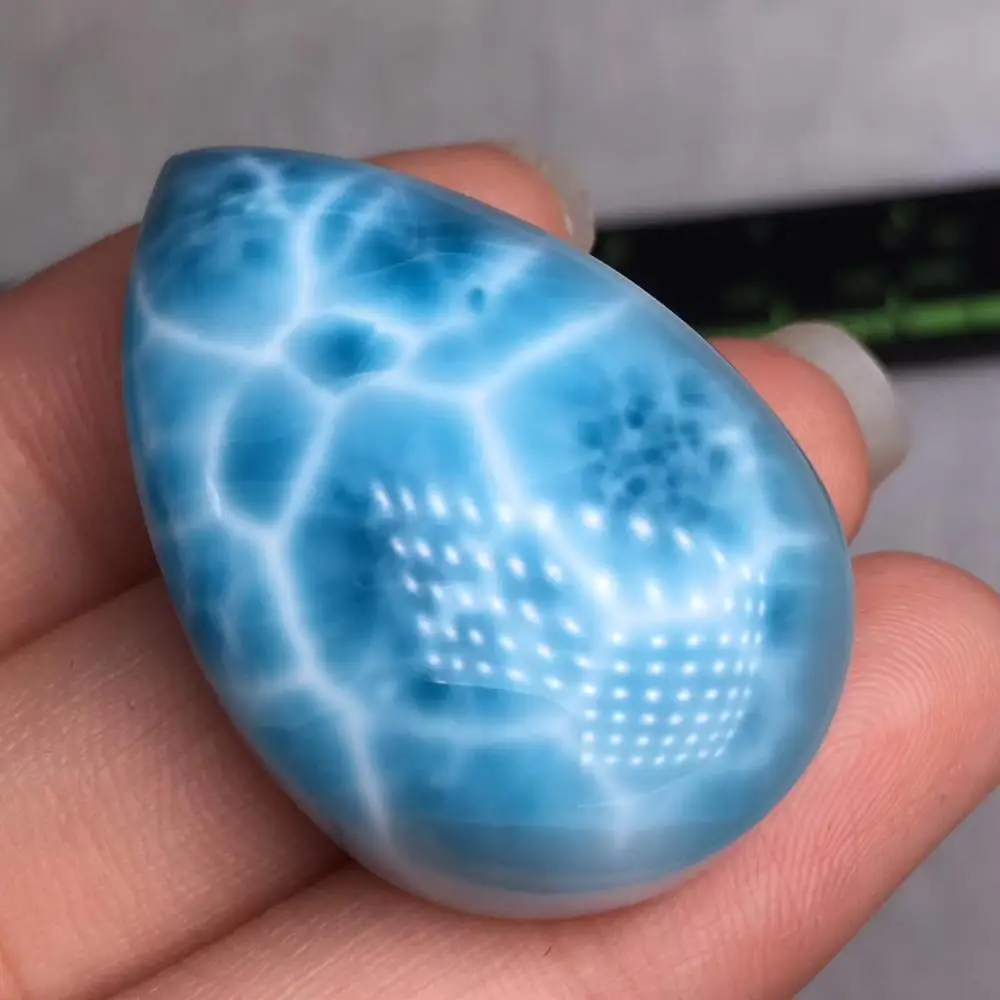 Высокое качество натуральный лед Larimar синий драгоценный камень для женщин и