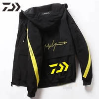 new daiwa spring hoodie zipper fishing jacket thin windproof daiwa patchwork fishing clothes breathable quick dry outer wear