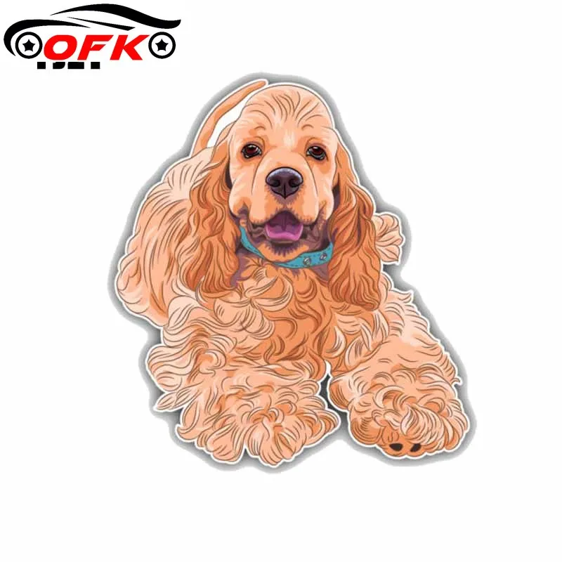 

American Cocker Spaniel Dog Cartoon Decoration of Car Sticker Decals 13CM*12.5CM