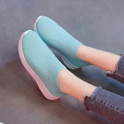 Летние спортивные новые летающие плетеные эластичные сетчатые кроссовки для