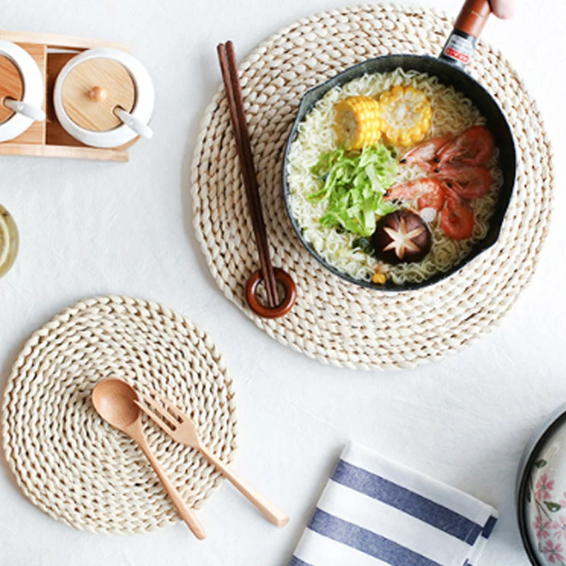 Коврик для дома дизайн стол рами изоляции круглый коврик Салфетки льняные