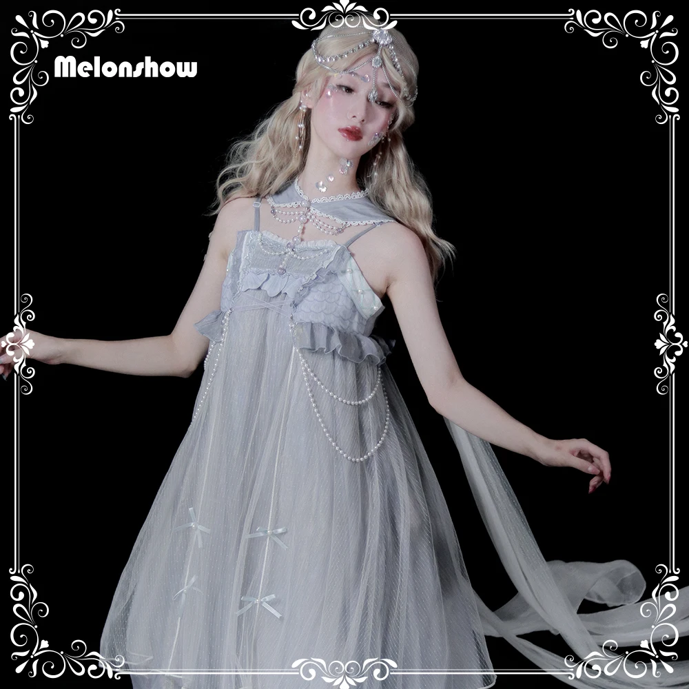 

Melonshow Japanese Sweet Kawaii Jsk Lolita Dress Women Vintage Victorian Gothic Style Sleeveless Princess Tea Party Dresses