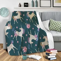 flower unicorn fleece blanket 3d full printed wearable blanket adultskids fleece blanket sherpa blanket drop shipping 02