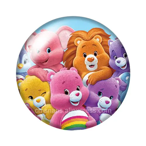 DB1147-07 Прекрасный Care Bears стильная футболка с изображением персонажей видеоигр 18 мм кнопки 10 шт, смешанные цвета, круглый стеклянный кабошон стиль для украшение с защелкой - Окраска металла: DB1147-07