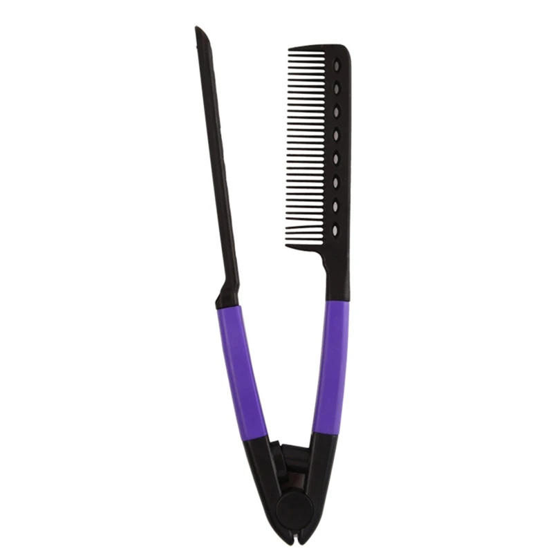 

V Type Hair Straightener Comb Folding DIY Portable Hair Styling Clip Salon Haircut Hairdressing Tool