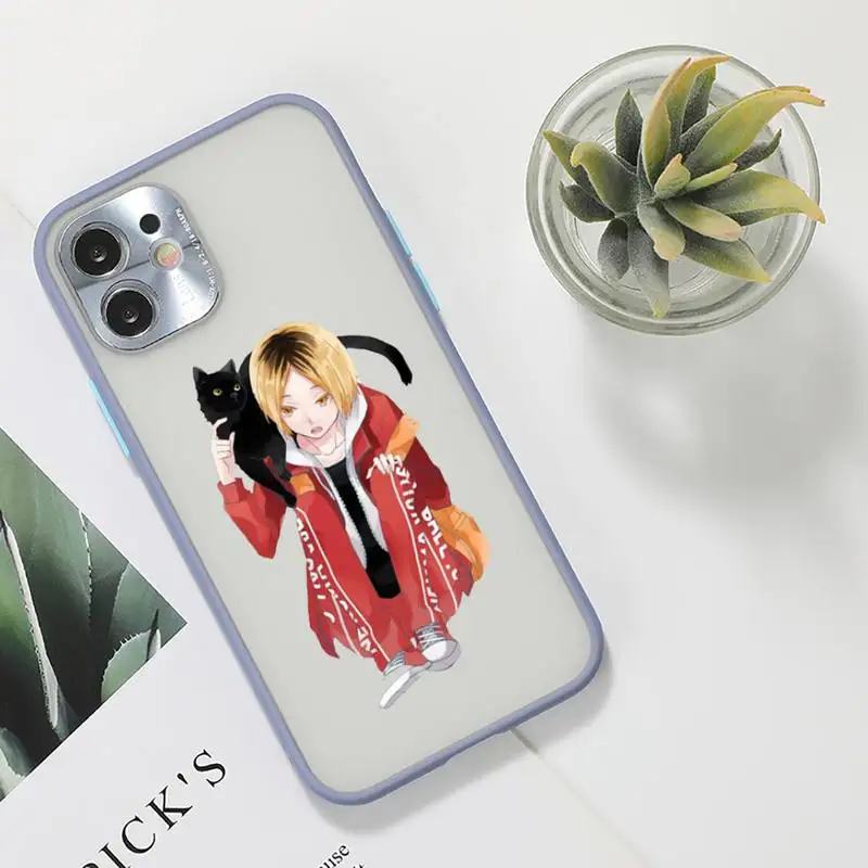

Kenma Kozume of Haikyuu Phone Case For iPhone 12 11 Mini Pro XR XS Max 7 8 Plus X Matte transparent Gray Back Cover