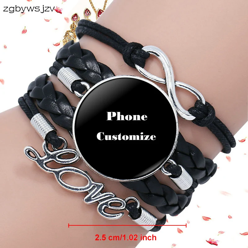 

Marilyn Monroe Multilayer Black Leather Bracelet Bangle Glass Cabochon Jewelry For Women Kids Gift