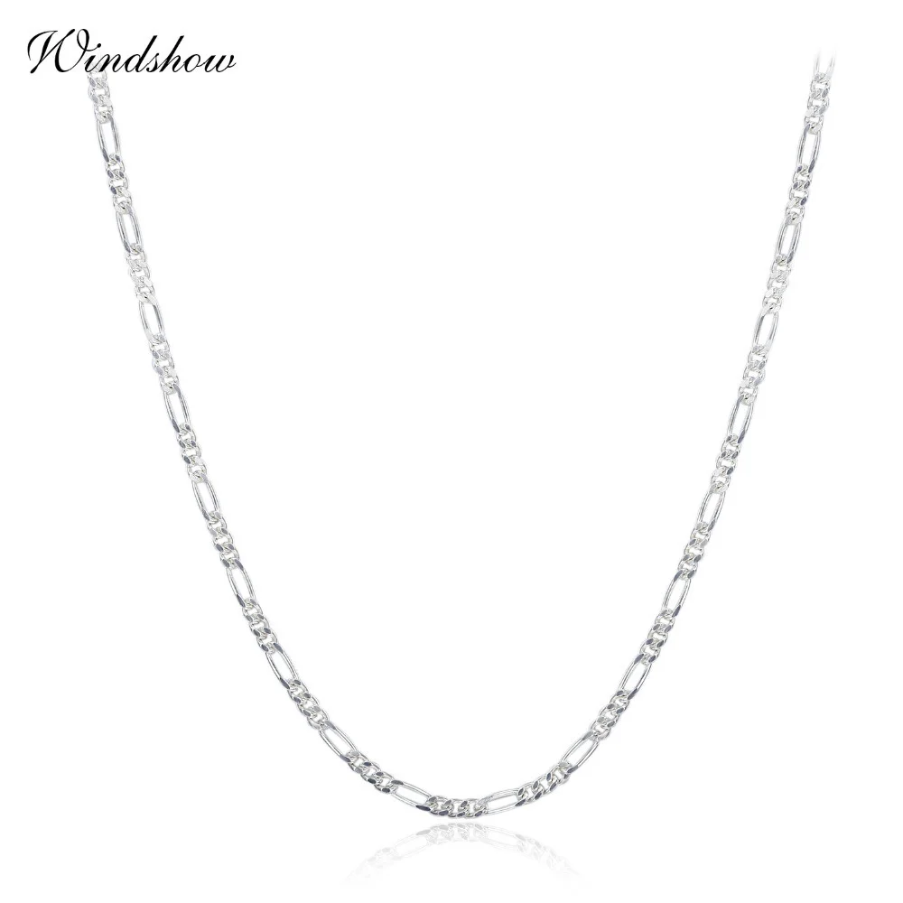 Ожерелье Фигаро из серебра 1 4 пробы 35 80 см 925 мм|chain necklace|necklace womenfigaro chain |