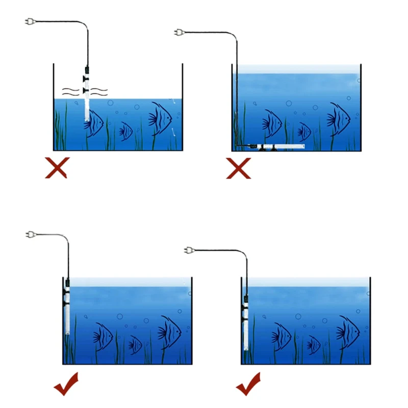 

Fish Tank Heating Rod Aquarium Automatic Constant Temperature Heating Rod Glass US Standard