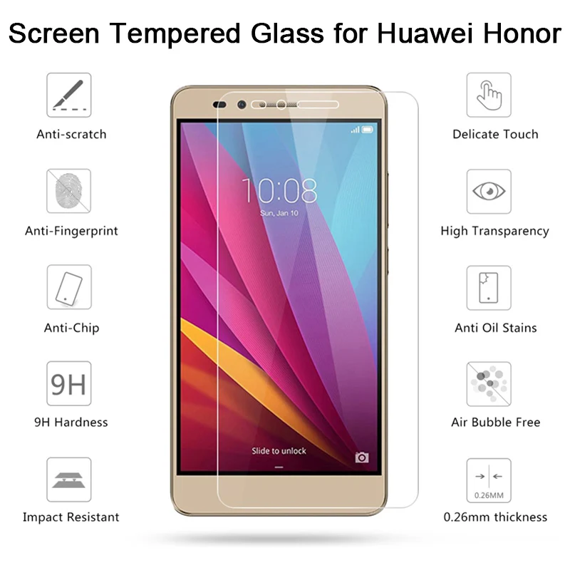 Защитное стекло HD для Huawei Honor 8A 8 Pro Жесткий протектор экрана 7A 6A 5A 5 дюйма пленка