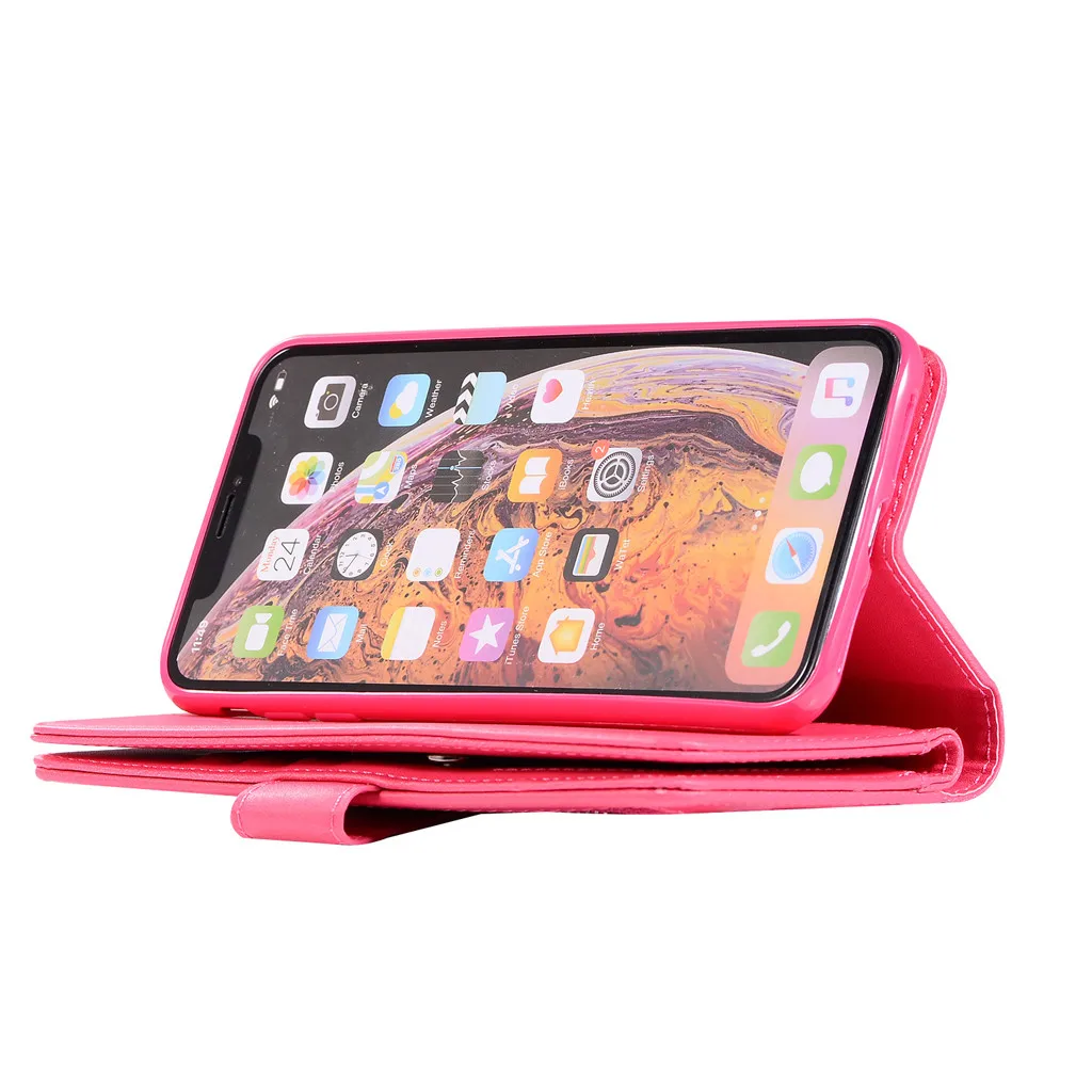 Для Iphone Xr держатель для карт на молнии блестящий кожаный чехол Кошелек складной