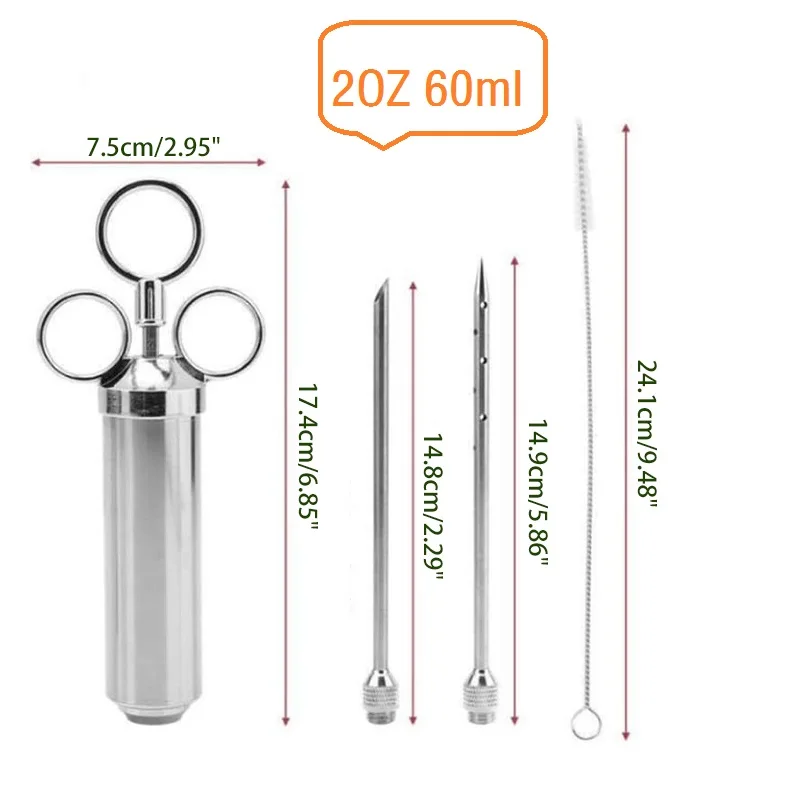 2-4OZ Нержавеющая сталь мясо маринад распылитель аромата комплект 1/2 чашка Ёмкость