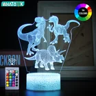 3D светодиодный ночник с динозавром, Настольный светильник с сенсорным дистанционным управлением, Декор, подарки для малышей, детей, праздничный день рождения, подруги