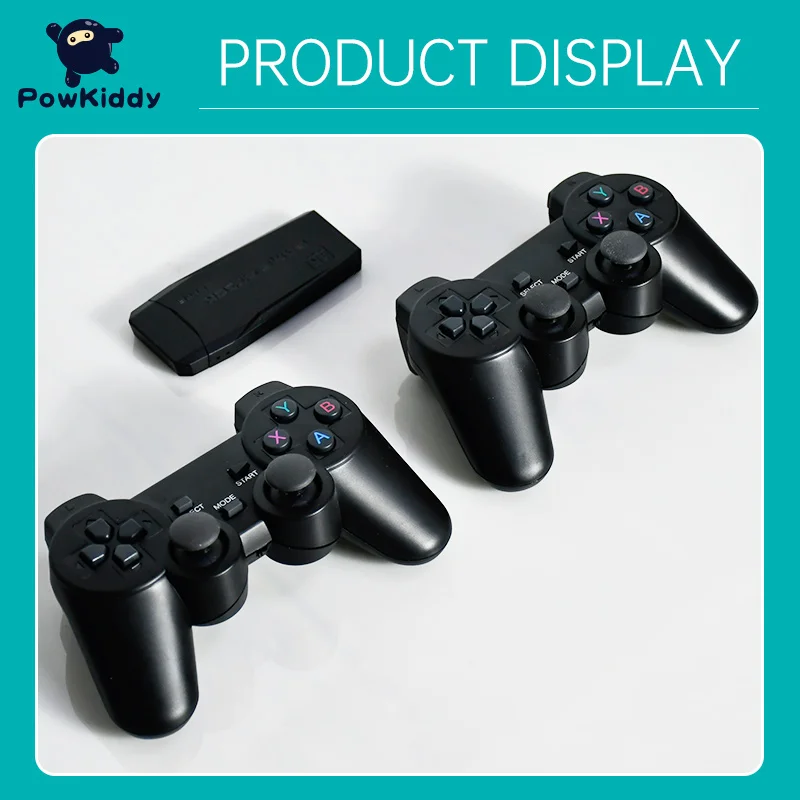 

POWKIDDY Stick 4K HD Video Game Console Retro Arcade 64GB 10000 Games Wireless Dual Controller Gamepad Children's Gifts