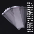 1000 шт., 7 см, широкая Подарочная сумка, прозрачные самоклеящиеся пакеты, Opp, поли, прозрачные, косметические конфеты, упаковка ювелирных изделий, длинное перо, полиэтиленовый пакет