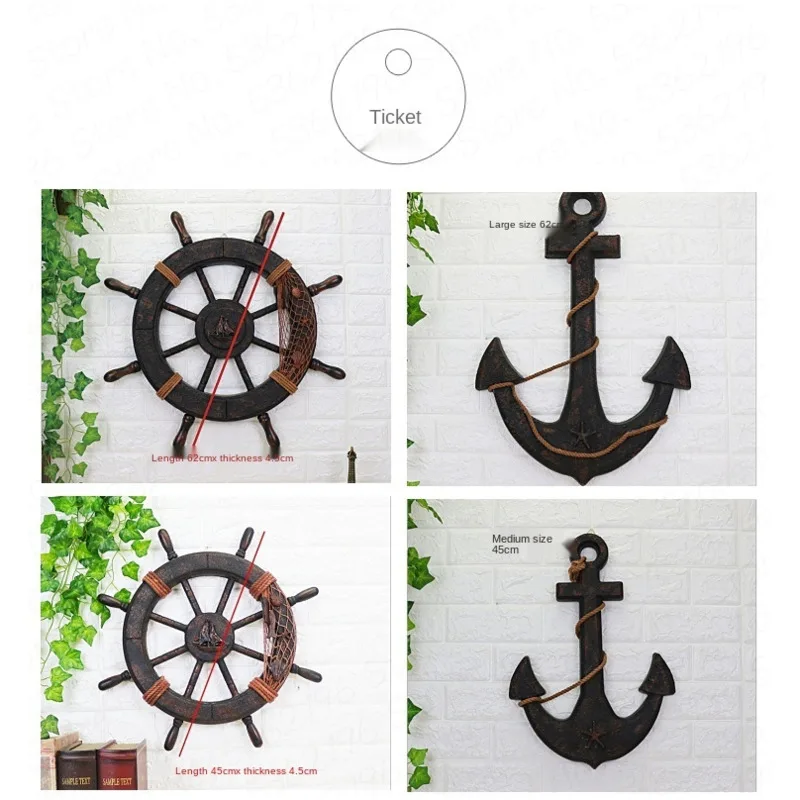 

Creative Ship Anchor Mediterranean Style Decoration Wood Boat Ship Nautical Home Decor Anchor Bar wall Decoration Garden fig.