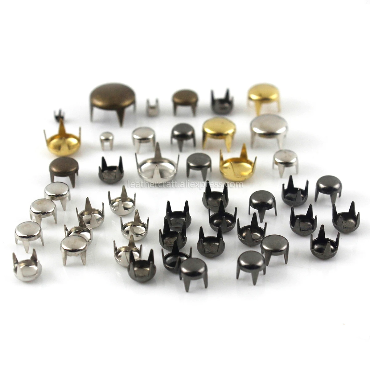 100sets 7-16mm Metal Round Cap Claw Rivets Studs Leather Craft Bag Belt Garment Shoes Collar Decor Accessories 13 Sizes | Дом и сад