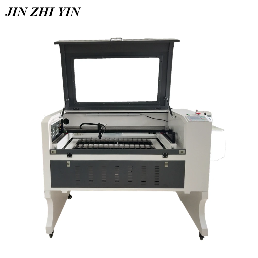 

6090 Laser engraving cutting machine 80W 100W W2 reci laser tube Ruida with water chiller CW5000 and rolling rotary axis
