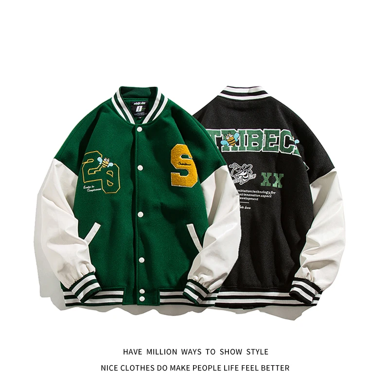 Новинка 2021 осенняя бейсбольная куртка с вышивкой Letterman мужская куртка-бомбер