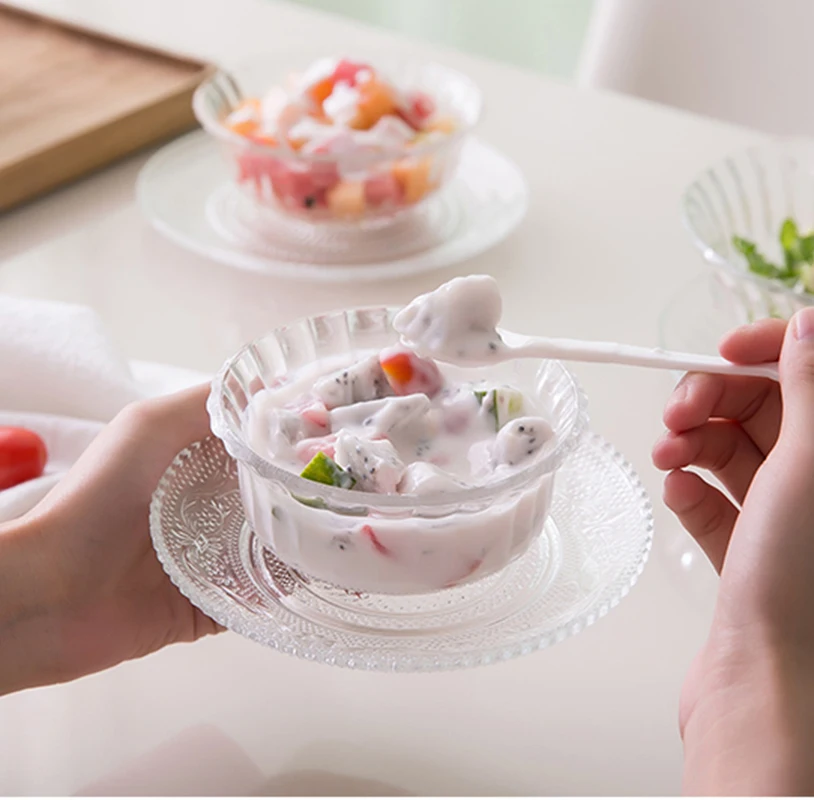 Креативная стеклянная чаша тарелка для фруктов посуда Прозрачная риса арбуза